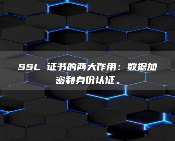 SSL 证书的两大作用：数据加密和身份认证。