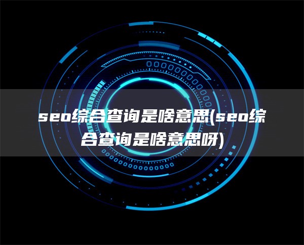 seo综合查询是啥意思(seo综合查询是啥意思呀)